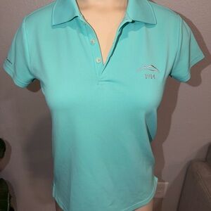 Polo by Ralph Lauren Women's Aqua Button-Down Polo